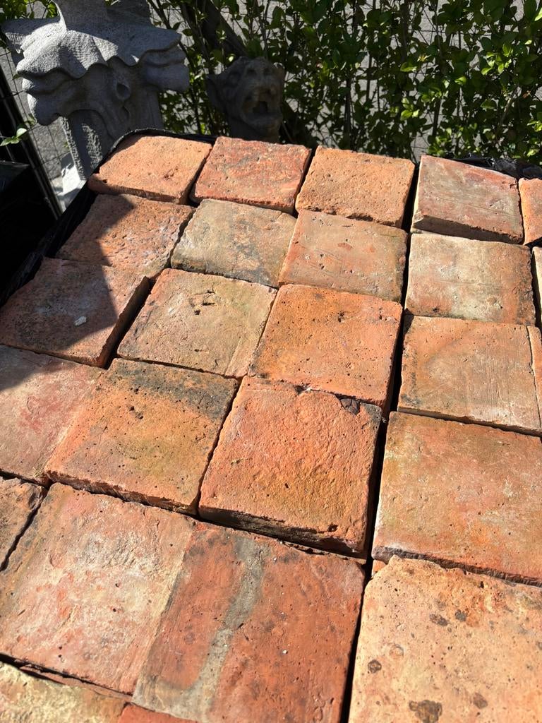 Lot antieke terracotta tegels Voor info BELLEN 0474220705, Enlèvement