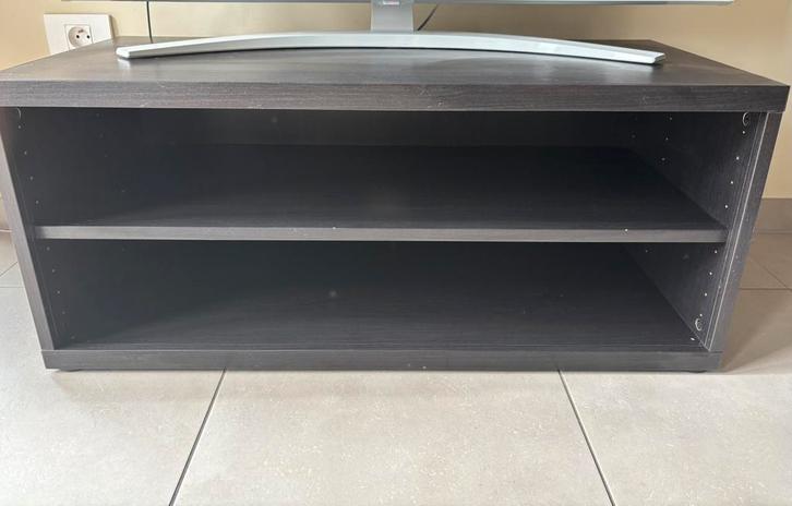 Modern houten tv-meubel donkerbruin - IKEA MOSJÖ, Maison & Meubles, Armoires | Mobilier de télévision, Utilisé, Moins de 100 cm