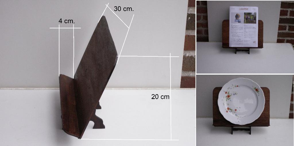 Steun, standaard in bruin hout voor boek, blad, bord., Ophalen of Verzenden, Nieuw