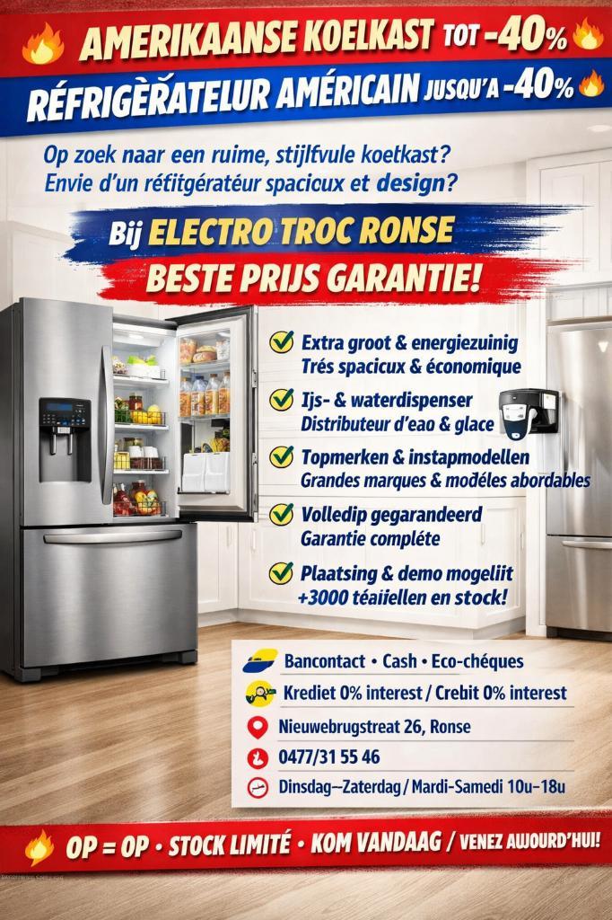 réfrigérateurs américains jusqu'à -40 %, Electroménager, Réfrigérateurs & Frigos, Neuf, Enlèvement