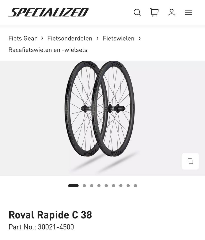 Roval Rapide C38 carbon wielen, Enlèvement, Comme neuf, Carbone