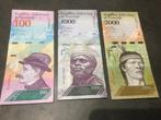 Venezuela 3 verschillende bankbiljetten E, Ophalen of Verzenden, Bankbiljetten