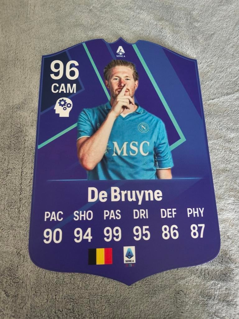 Voetbalkaartje (37cmx25cm) - Kevin De Bruyne / Napoli, Ophalen, Zo goed als nieuw, Poster, Plaatje of Sticker