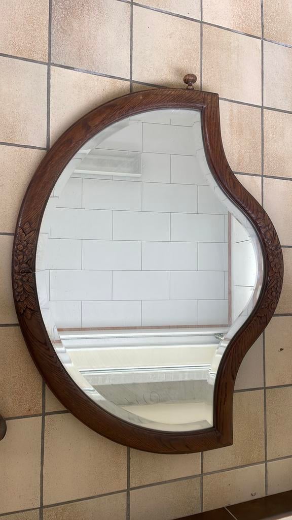 Antieke spiegel in goede staat, Antiek en Kunst, Ophalen, Overige vormen, 50 tot 100 cm, Minder dan 100 cm