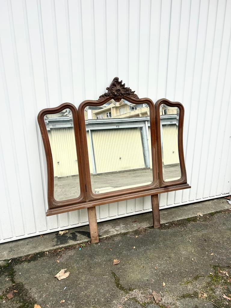 Grand miroir tryptique vintage 110 x 90 cm, Enlèvement