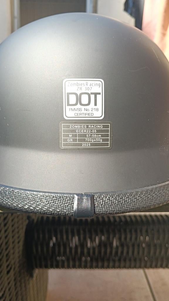 Casque de moto DOT Zombies Racing, Autres marques, Seconde main, Enlèvement ou Envoi, Casque jet