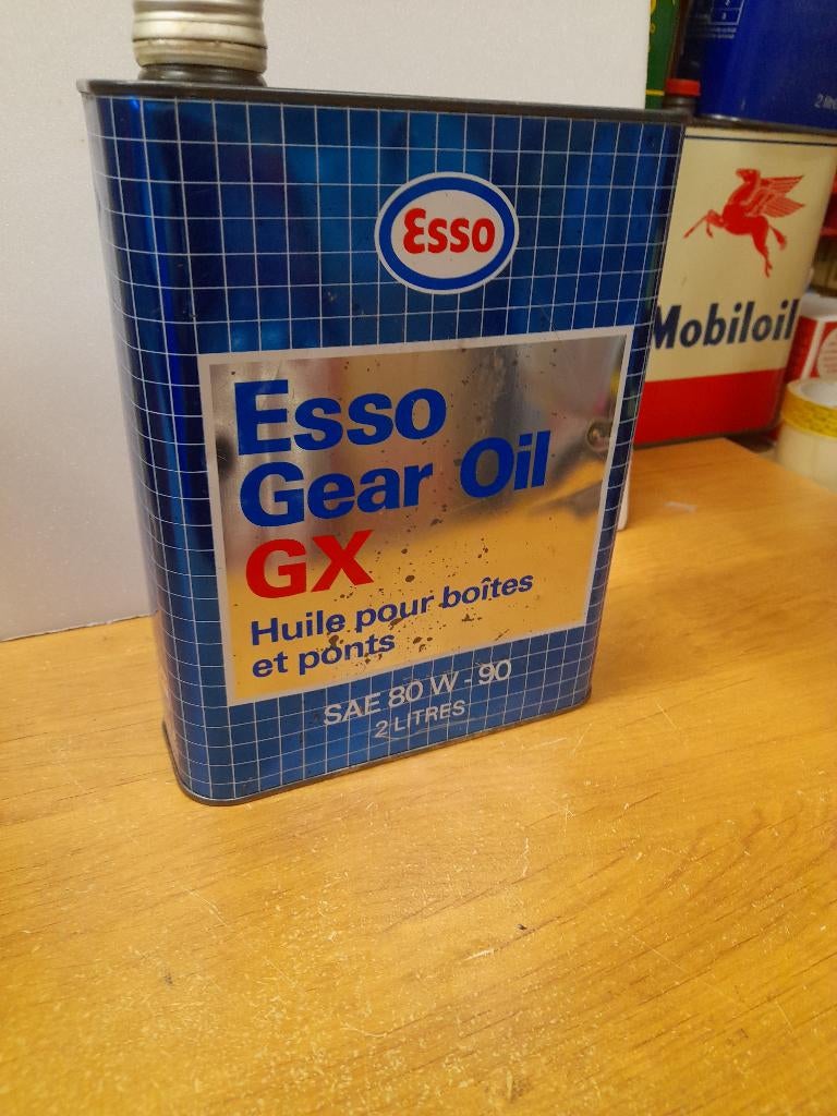 Oude lege oliekan Esso tandwielolie gx sae 80w90, Verzenden, Gebruikt, Overige typen