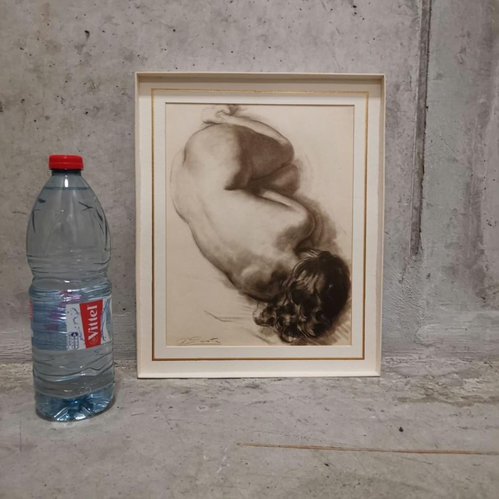 Dormir nu (1941) - Albert Genta, Antiquités & Art, Enlèvement, Vie quotidienne, Eau-forte