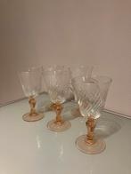 5 sierglazen met roze onderstel totaal 20 Euro, Antiek en Kunst, Ophalen of Verzenden