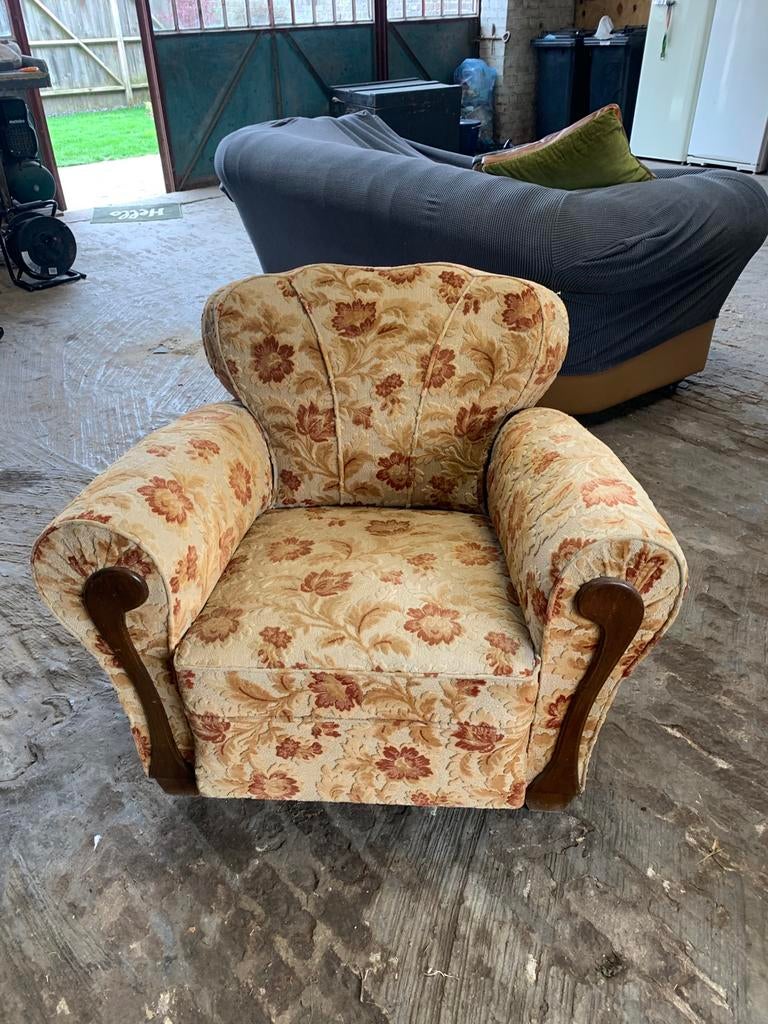 antieke eenzitszetel vintage, Moins de 75 cm, Vintage, Comme neuf, Enlèvement