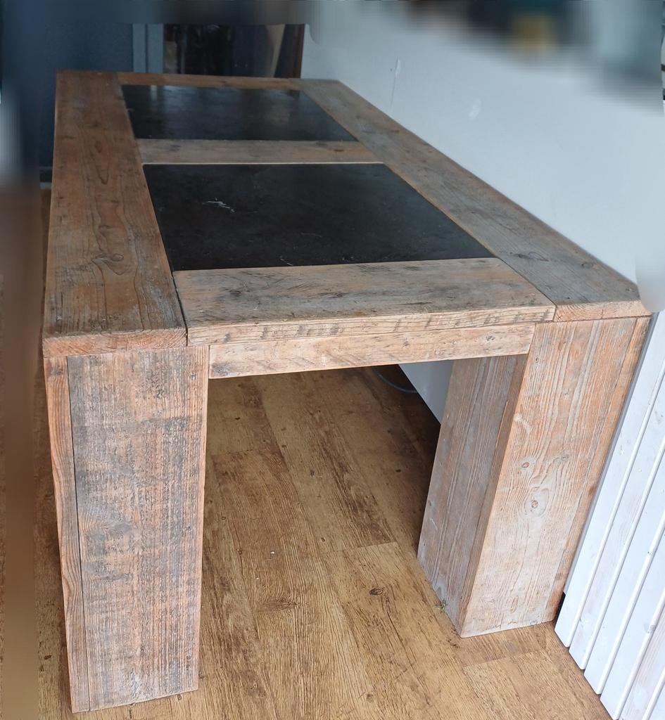 Tuintafel  in steigerhout met  inlegstenen form : 180x100x80, Ophalen, Steigerhout