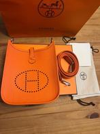 Sac Hermès Mini Eveline, Nieuw, Oranje, Leer, Ophalen