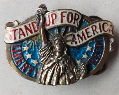 Gesp uit Amerika met lederen riem, Kleding | Heren, Riemen en Ceintuurs, Zo goed als nieuw, Ophalen of Verzenden