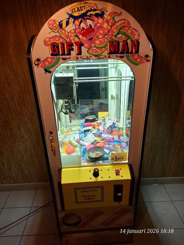 kermis grijpmachine Candyman muziekje !!!, Verzamelen, Automaten | Gokkasten en Fruitautomaten, Gebruikt, Euro, Met sleutels, Ophalen
