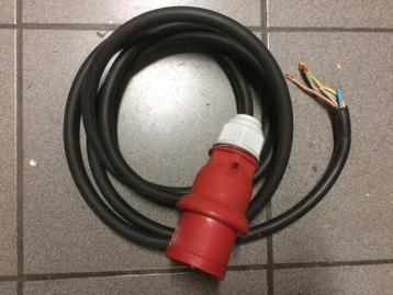 Nieuwe 5 polige stekker 380 Volt/32 Amp. met 3 meter kabel