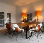 Table en bois plein de suar massif sur pieds métal 86x210cm, Huis en Inrichting, Tafels | Eettafels, Ophalen, 200 cm of meer, 50 tot 100 cm