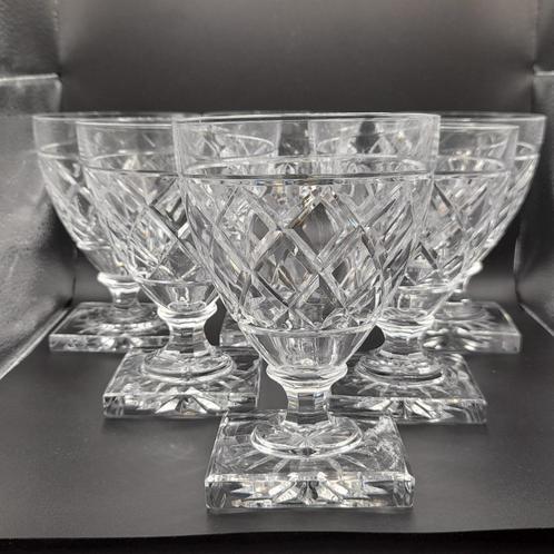 6 verres du Val Saint Lambert. Tous signés, Antiek en Kunst, Antiek | Glaswerk en Kristal, Ophalen