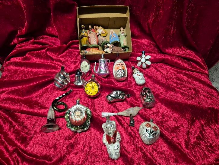 Set antieke kerstballen Ajeko en andere.., Diversen, Kerst, Gebruikt, Ophalen of Verzenden