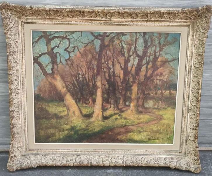 Huile sur panneau signe louis rigaux, Antiek en Kunst, Kunst | Schilderijen | Klassiek, Ophalen of Verzenden