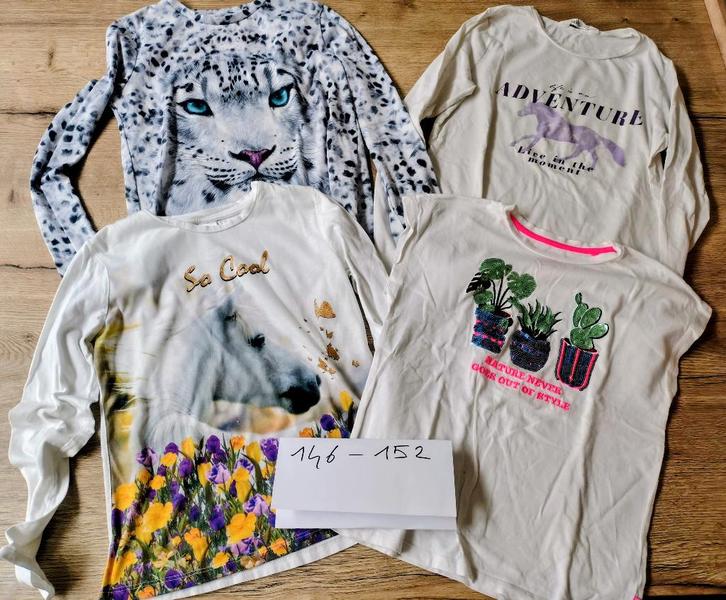 Set 4 Tshirts maat 146-152, Kinderen en Baby's, Kinderkleding | Maat 146, Gebruikt, Meisje, Shirt of Longsleeve, Ophalen of Verzenden