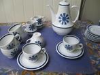 café thé vaisselle tasse cafetière blanc MOSA blue vintage, Comme neuf, Service complet, Enlèvement ou Envoi, Porcelaine