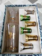 NIEUW " LIKEURSET , karaf + 6 glaasjes in originele doos', Antiquités & Art, Antiquités | Verre & Cristal, Enlèvement ou Envoi