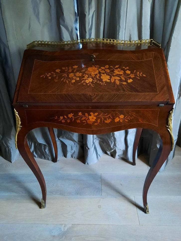 Secrétaire, bureau de pente en marqueterie, Antiek en Kunst, Antiek | Meubels | Kasten, Ophalen