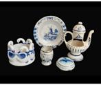Set 1950-1960 antiek Delftsblauw servies theepot Vaas Pot, Antiek en Kunst, Ophalen of Verzenden