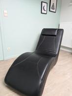 Chaise longue zwart / Zwarte ligstoel, Huis en Inrichting, Ophalen, Zo goed als nieuw, Eenpersoons, Leer