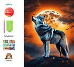 Peinture au diamant loup 50x40cm (pierres carrées), Envoi, Neuf, Autres types