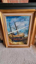Tableau Marine – Bateau à Voile – Huile sur Toile Signé, Antiquités & Art, Enlèvement