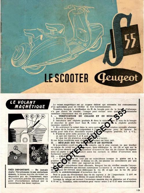 RTM-scooter PEUGEOT S55 en PEUGEOT S57 in het Frans., Motoren, Handleidingen en Instructieboekjes, Ophalen of Verzenden