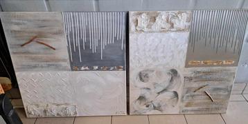 canvas schilderij (set van 2 st)- gesigneerd beschikbaar voor biedingen