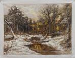 Olieverf replica Apol: Zonsondergang in een besneeuwd bos, Verzenden