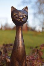 Bronzen beeld (de kat met lange nek), Antiek en Kunst, Ophalen of Verzenden, Brons