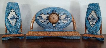 Ensemble d'horloges Art Déco Majolique Wasmuel, Enlèvement ou Envoi