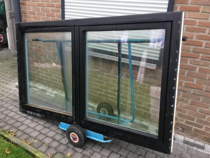 Ramen PVC - Aluplast & Deceuninck, Doe-het-zelf en Bouw, Raamkozijnen en Schuifdeuren, Zo goed als nieuw, Kunststof, Inclusief glas