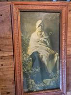 Ancien cadre religieux Vierge à l’Enfant signé Barabino, Ophalen
