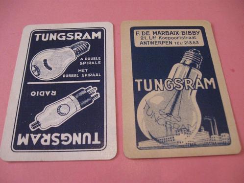 2 oude losse speelkaarten Tungsram lampen (189), Verzamelen, Speelkaarten, Jokers en Kwartetten, Zo goed als nieuw, Speelkaart(en)