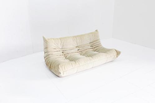 Original Togo ligne Roset 3 seater sofa in beige fabric, Antiquités & Art, Antiquités | Meubles | Chaises & Canapés, Enlèvement