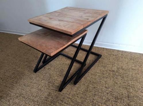 Bijzettafeltjes, Huis en Inrichting, Tafels | Bijzettafels, Nieuw, Vierkant, 45 tot 60 cm, Minder dan 55 cm, Hout, Ophalen