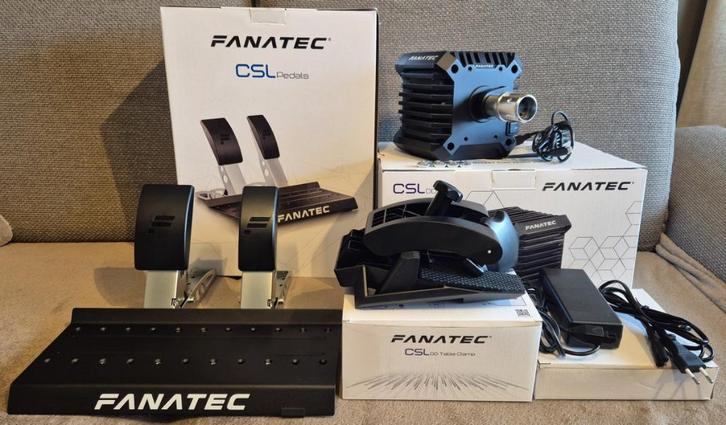 Fanatec CSL DD 5nm + CSL pedalen + table clamp, Informatique & Logiciels, Joysticks, Comme neuf, Enlèvement