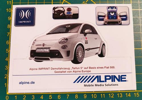 Sticker Alpine sound system Fiat 500, Verzamelen, Stickers, Zo goed als nieuw, Ophalen of Verzenden