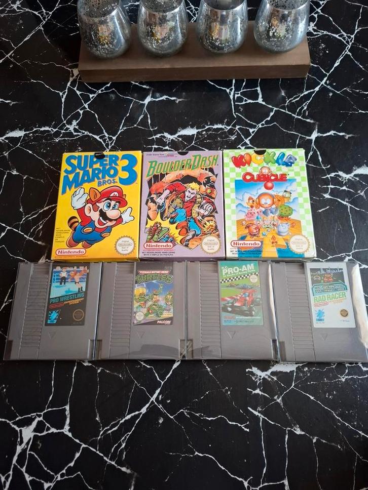 7 Nintendo Nes-spellen! 3 in een doos..., Games en Spelcomputers, Games | Nintendo NES, Zo goed als nieuw, Avontuur en Actie, 2 spelers