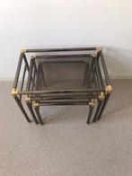 Canon du fusil bijzettafeltjes, Huis en Inrichting, Tafels | Bijzettafels, Ophalen, Zo goed als nieuw, Glas