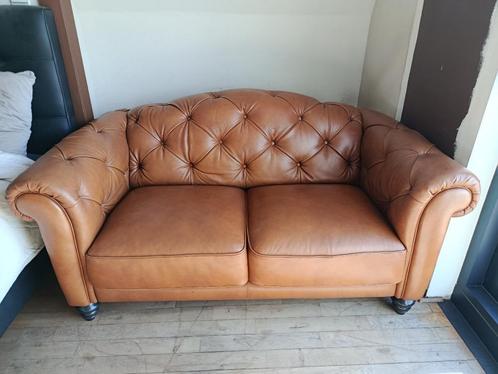 CHESTERFIELD ECHT TABAKSLEER NIEUW, Huis en Inrichting, Zetels | Zetels, Nieuw, Rechte bank, Tweepersoons, 150 tot 200 cm, 75 tot 100 cm