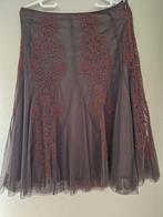 Rok 'Just B.' bruin met kanten bloemen maat 40, Ophalen of Verzenden, Gedragen, Maat 38/40 (M)