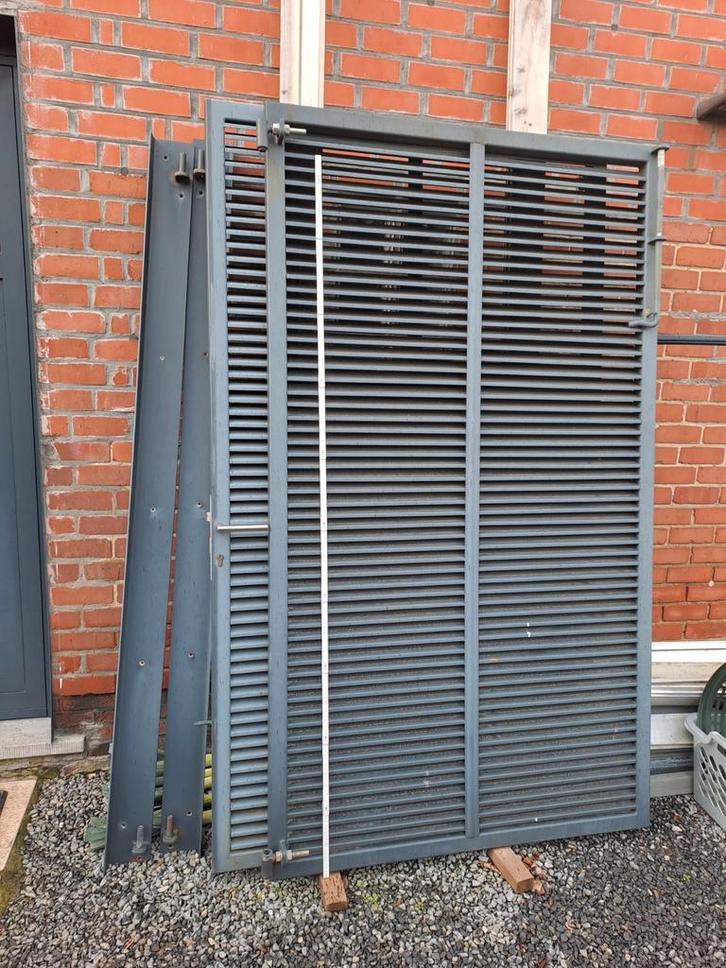 Dubbele tuinpoort gegalvaniseerd en gepoedercoat RAL 7016, Tuin en Terras, Tuinpoorten, Ophalen