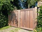 Portail Deluxe Vertical : 182 x 300, Envoi, Goedkooptuinhuis, Padouk houten poort, draaipoort, tuinpoort, Neuf