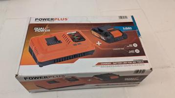 Nieuwe PowerPlus 20V 3 ah batterij + oplader beschikbaar voor biedingen